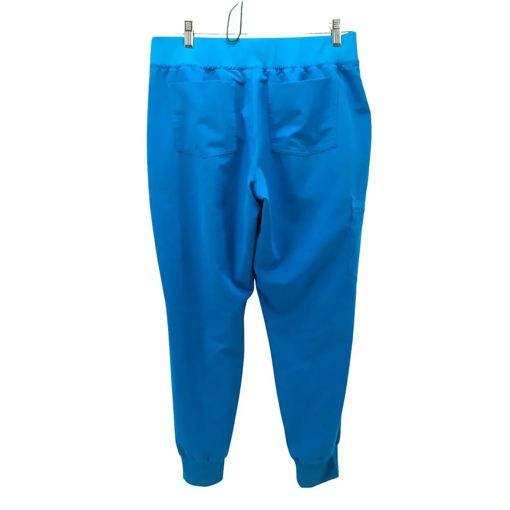 FIGS Mens Tansen Jogger Scrub Pants Extreme Blue Large Short L/P Nursing Medical